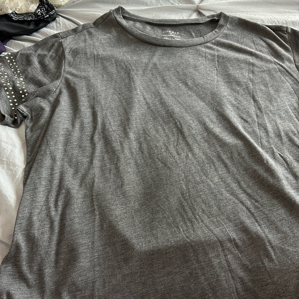 Torrid grey embellished tee
